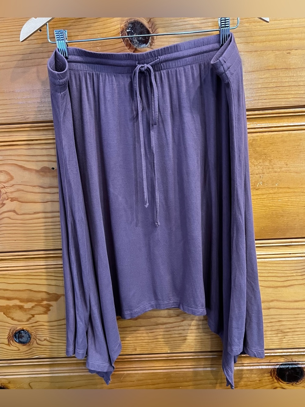 H By Halston Handkerchief Shark Bite Skirt XL Purple Pull On Casual Chic Drape